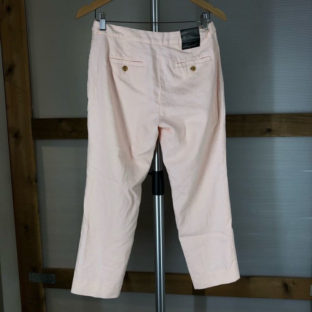 Sz 4P NWT Banana REPUBLIC FCTY Avery Linen Blend‎ Mid Rise Straight Ankle Pants - Picture 3 of 7